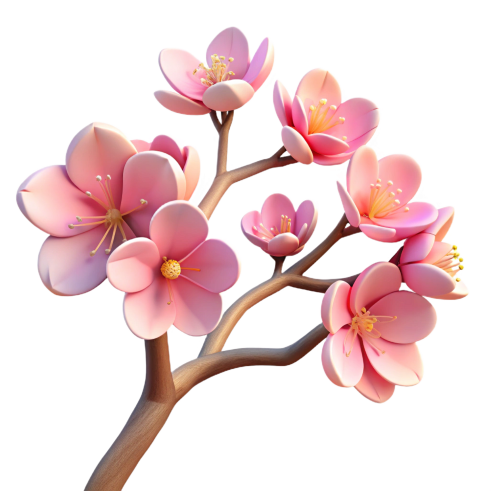 wonderful rustic Generate Photogrammetry-based Cutout of Blooming Branch of Cherry Blossoms With genuine png