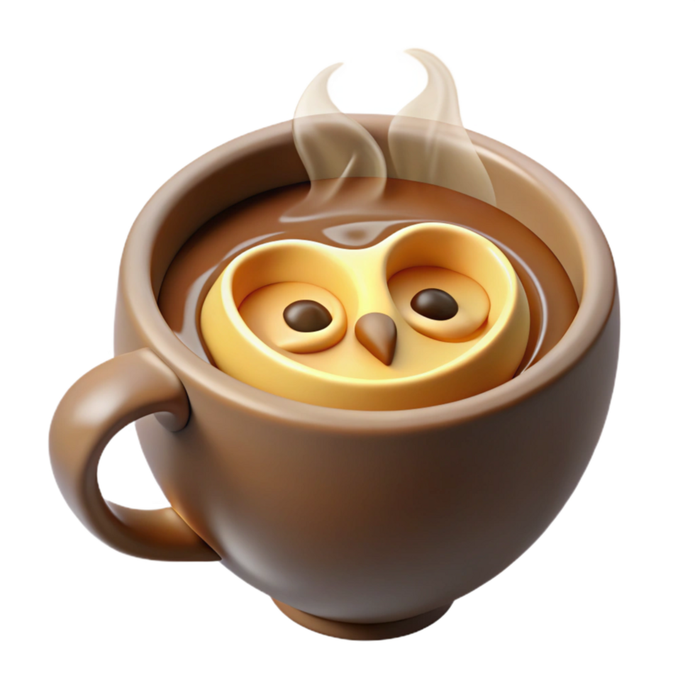elegant abstract Coffee Owl Latte Art Cutout genuine png