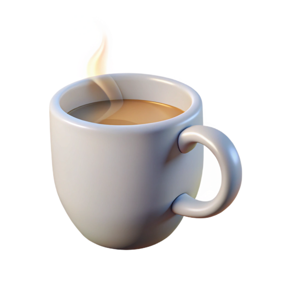 magnificent abstract Modern White Ceramic Mug with Steaming Hot Beverage, Casting Soft original png