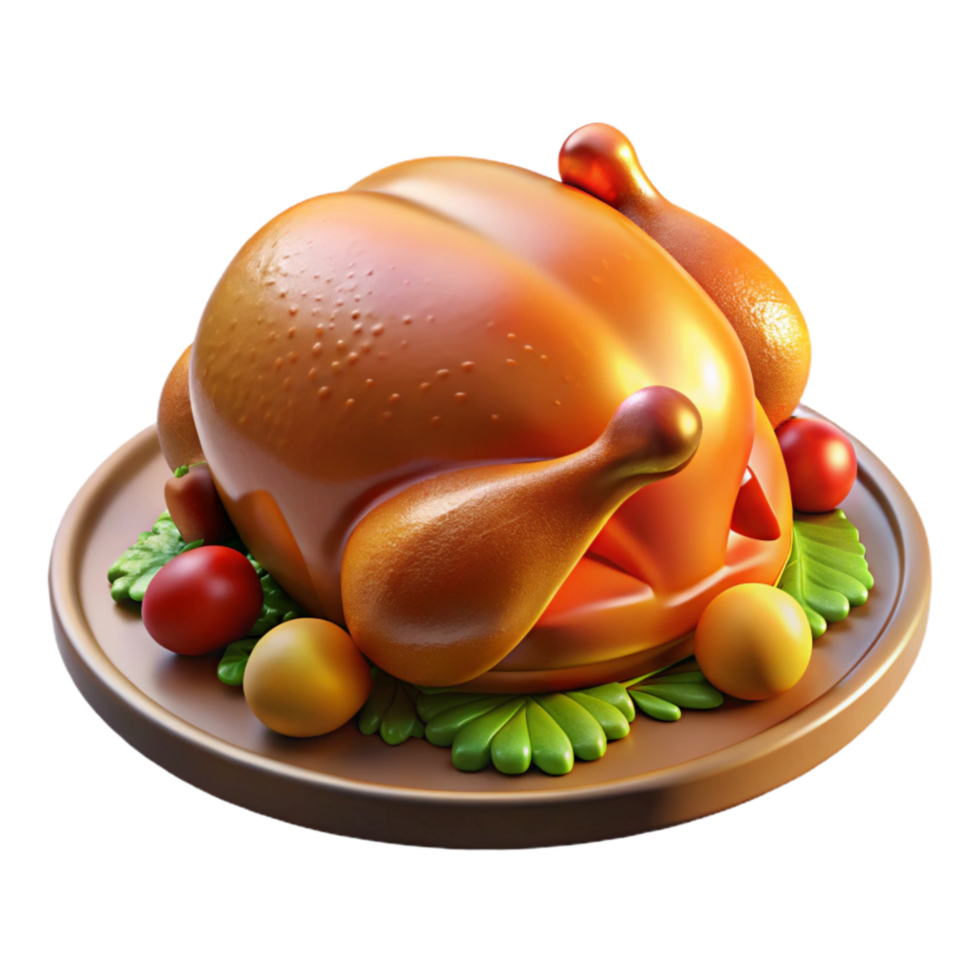 extraordinary artistic Photogrammetry-based Cutout of Roasted Thanksgiving Turkey, Golden Brown Skin An high resolution png