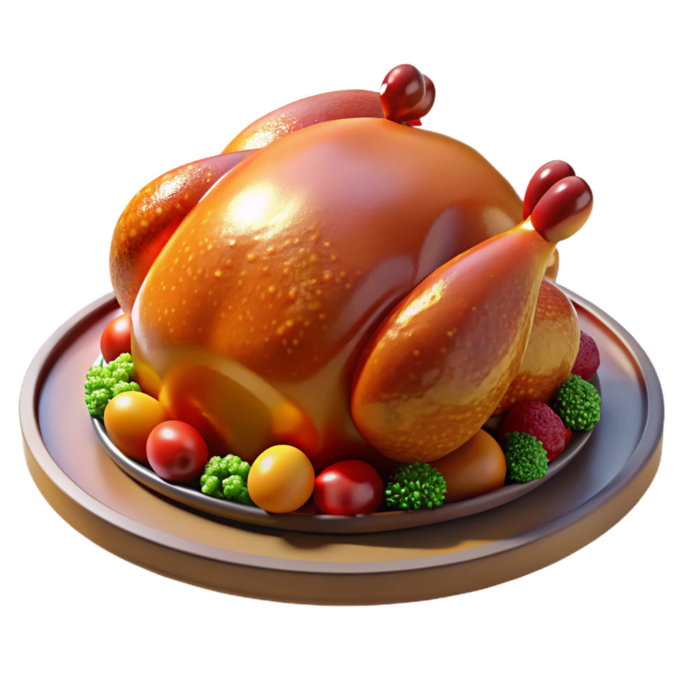 elegant contemporary Photogrammetry-based Cutout of Roasted Thanksgiving Turkey, Golden Brown Skin An authentic png