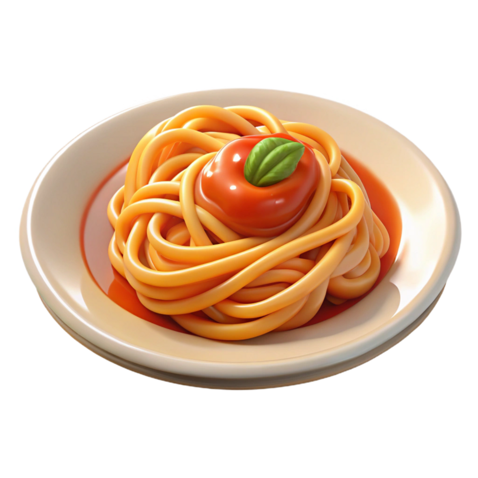 wonderful abstract Plate of Freshly Cooked Spaghetti with Tomato Sauce, Professionally Lit high resolution png