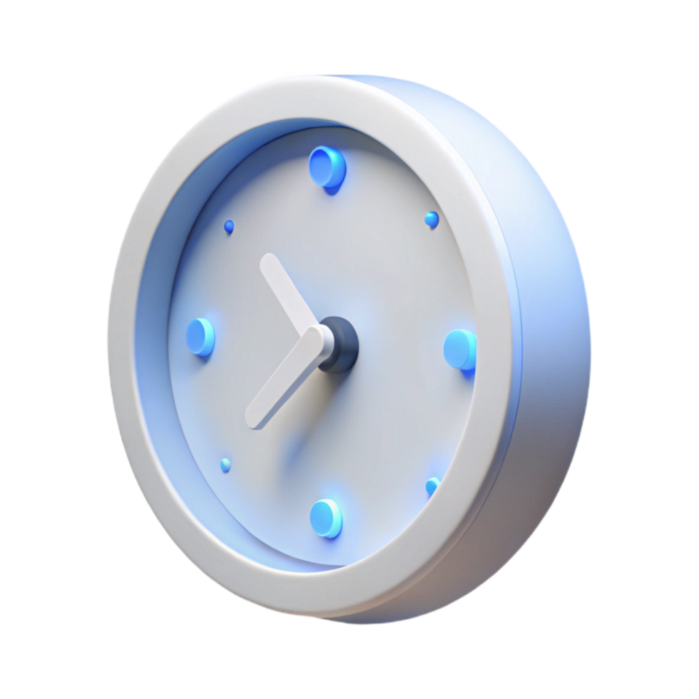 magnificent creative Floating Minimalist Clock Isometric View high quality png