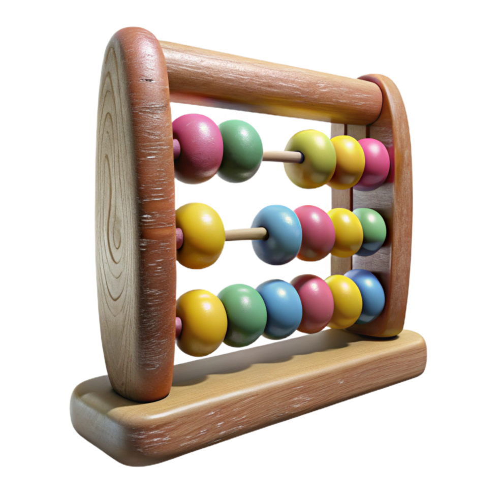 beautiful vintage Abacus with Colorful Beads Isolated on White Background exclusive png