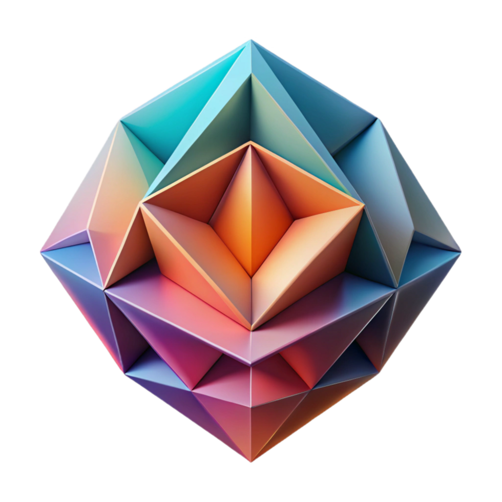 impressive contemporary Abstract Geometric Background with Gradient Colors Cutout high quality png