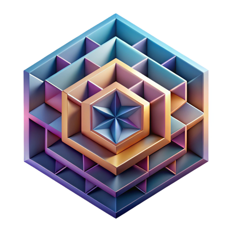 beautiful contemporary Abstract Geometric Pattern with Gradient Colors Cutout original png