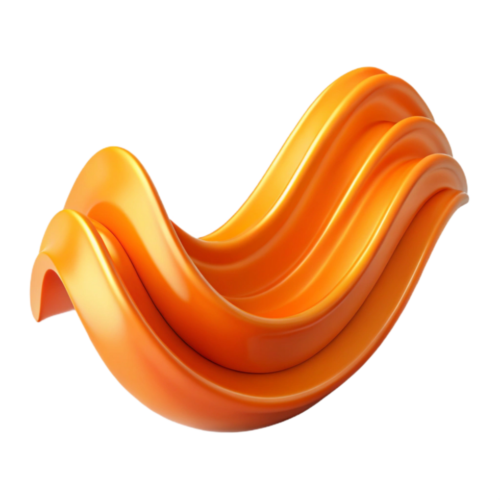 impressive contemporary Abstract Orange Wave Isolated with High Resolution original png