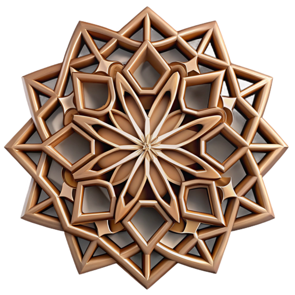 serene creative Abstract Geometric Pattern with Repeating Motifs Cutout detailed png