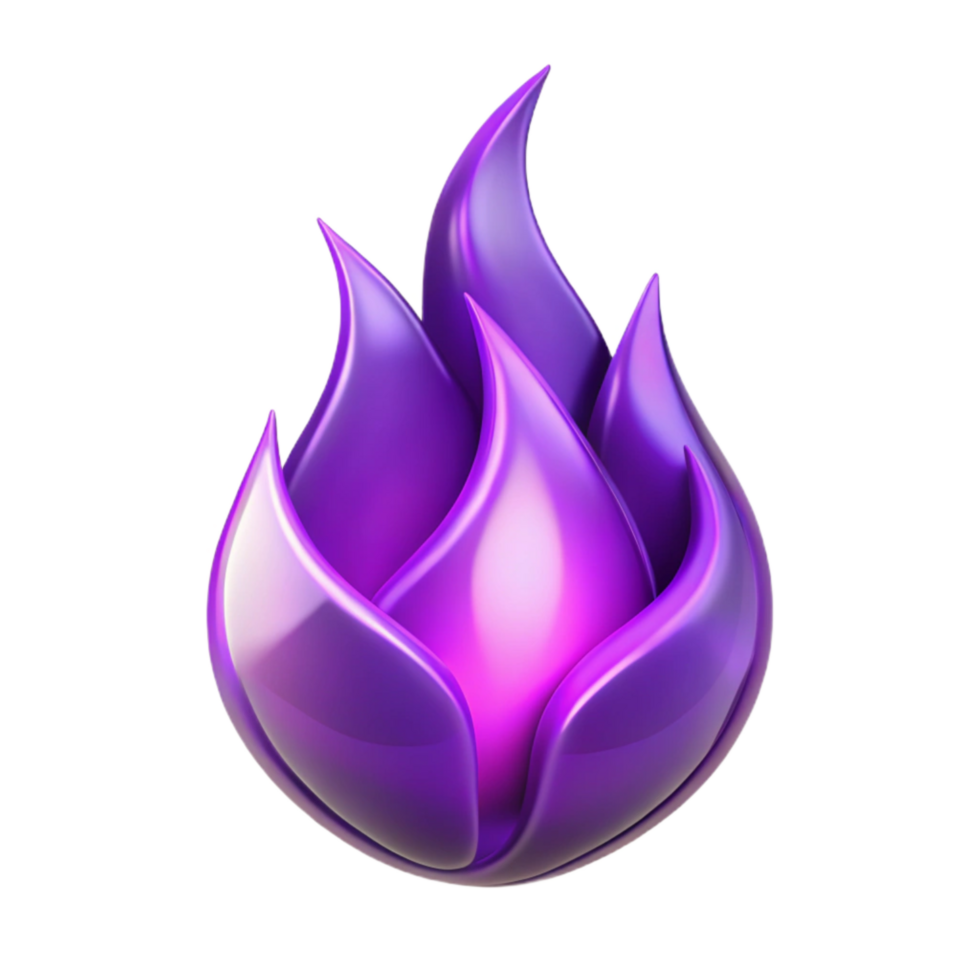 dramatic traditional Abstract Purple Flame Cutout with Mystical Glow 4K png