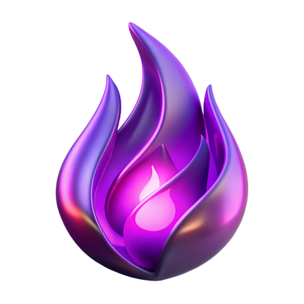 extraordinary contemporary Abstract Purple Flame Cutout with Mystical Glow high resolution png