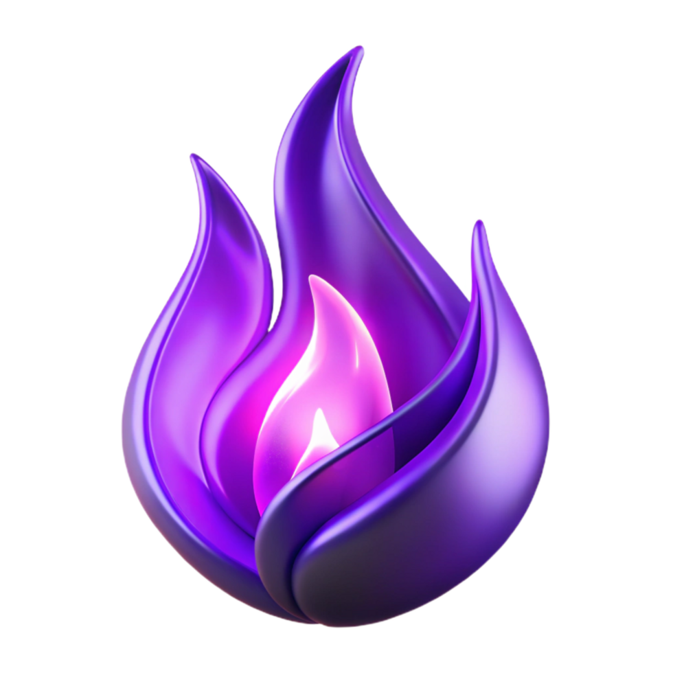 impressive contemporary Abstract Purple Flame Cutout with Mystical Glow premium png