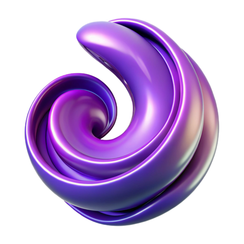 dramatic traditional Abstract Purple Ink Swirl Cutout with Fluid Motion professional png