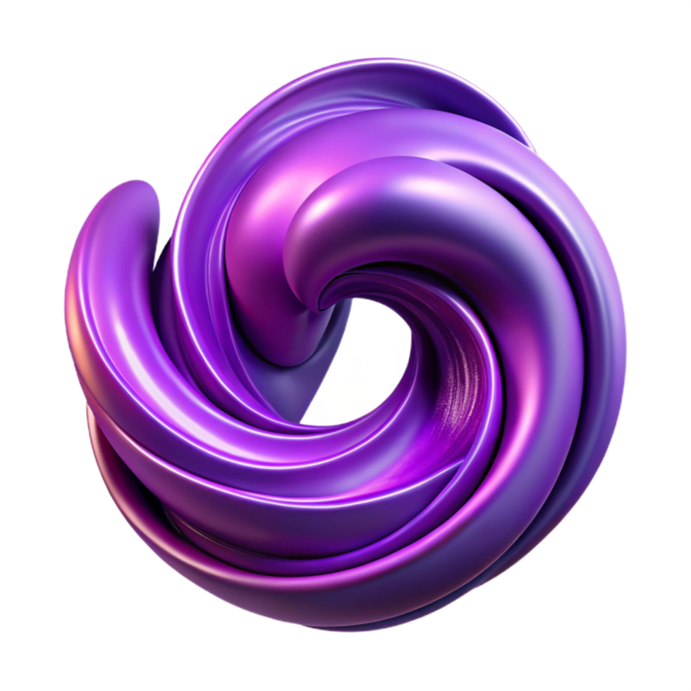 vibrant minimalist Abstract Purple Ink Swirl Cutout with Fluid Motion genuine png