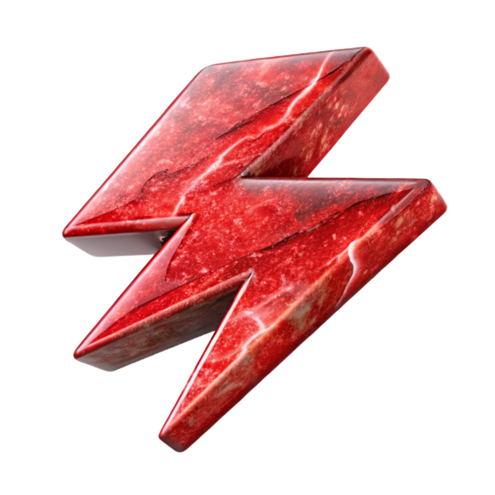 beautiful modern Abstract Red Lightning Bolt Isolated with Jagged Edges high quality png