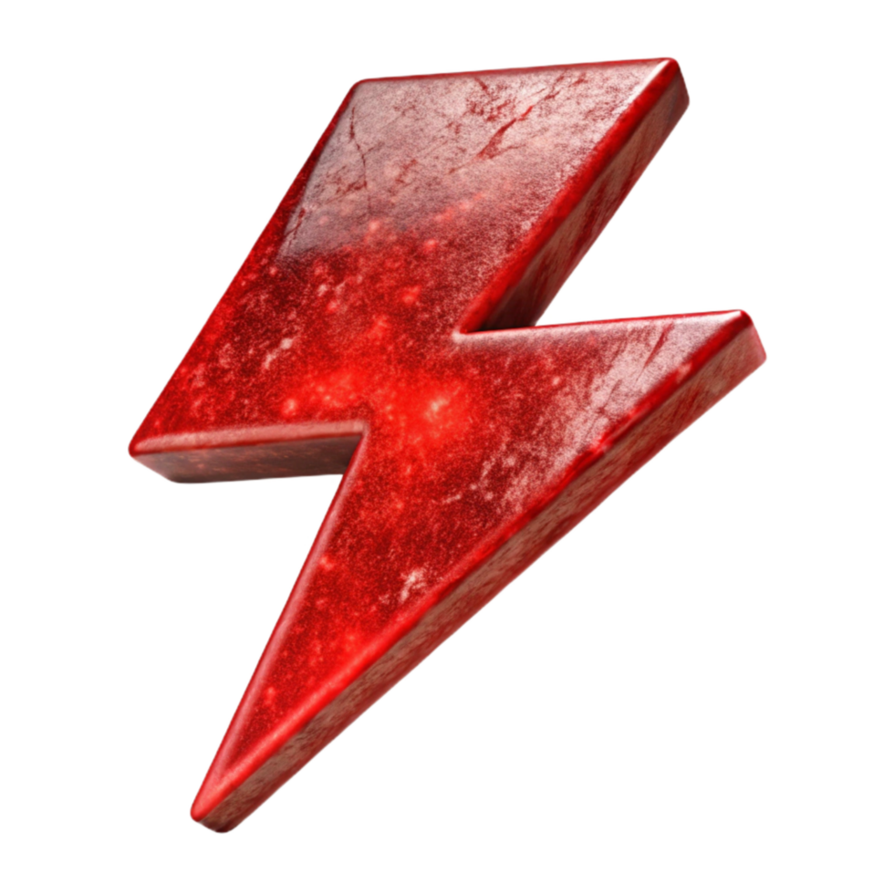 serene creative Abstract Red Lightning Bolt Isolated with Jagged Edges 4K png