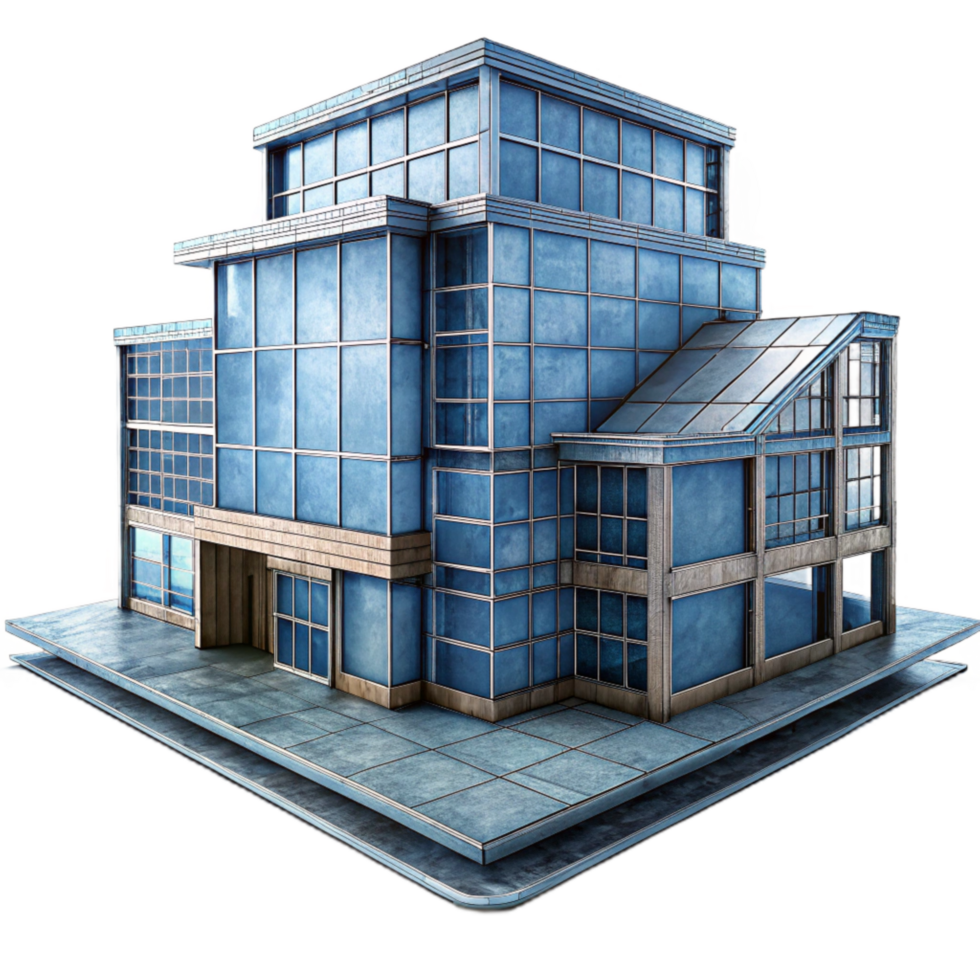 beautiful abstract Architectural Blueprint of Modern Building Cutout with Transparency exclusive png