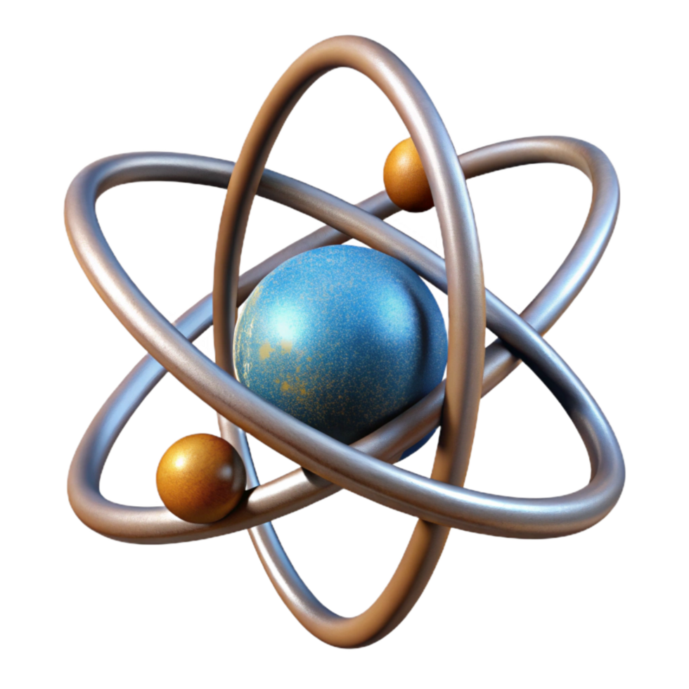 wonderful classic Atom Model with Orbiting Electrons Isolated high resolution png