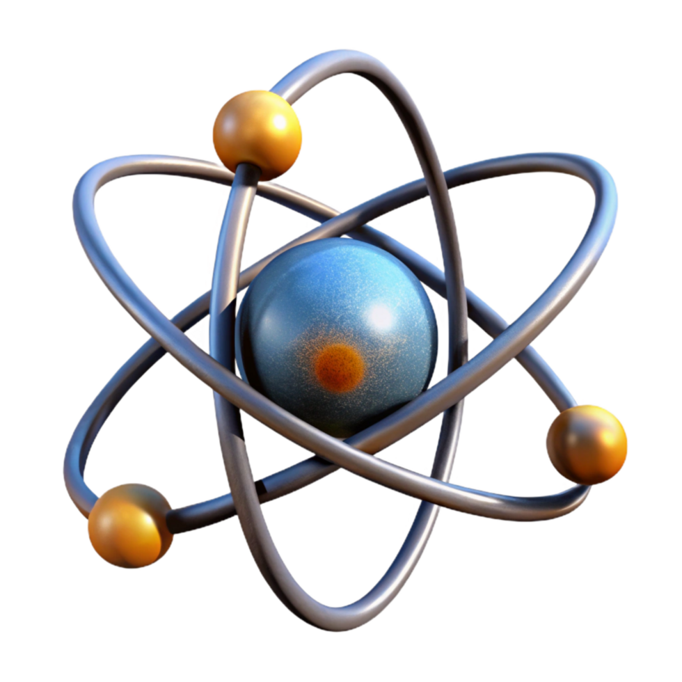 elegant abstract Atom Model with Orbiting Electrons Isolated exclusive png