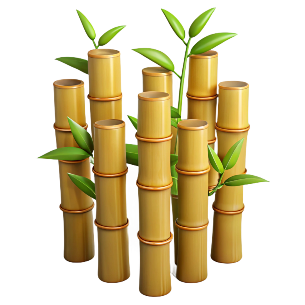 dramatic traditional Bamboo Stalks Isolated on Transparent Background exclusive png