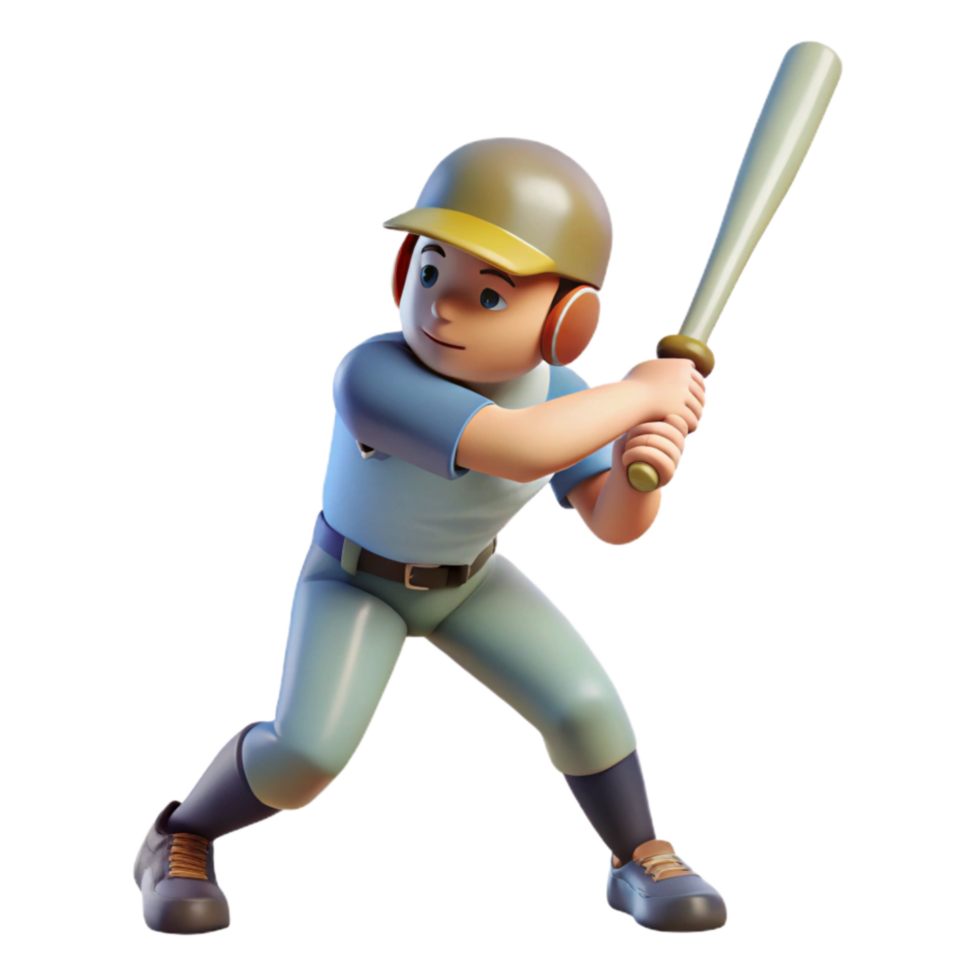 magnificent rustic Baseball Player Swinging Bat Transparent Background premium png