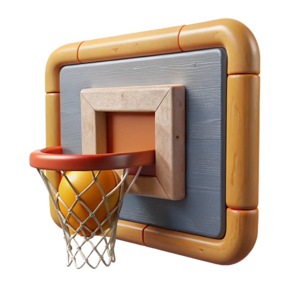 dramatic minimalist Basketball Backboard Square Frame Transparent Background high quality png