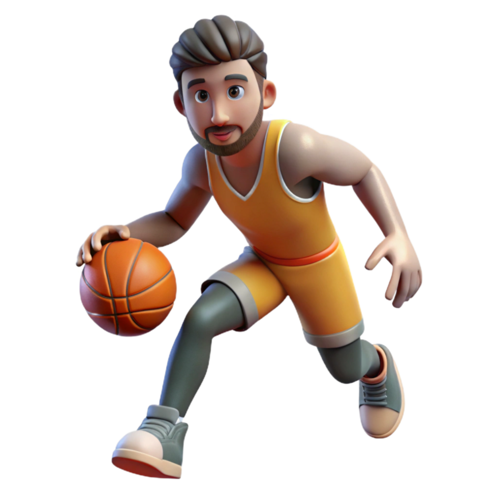 stunning contemporary Basketball Player Dribbling Ball Transparent Background professional png