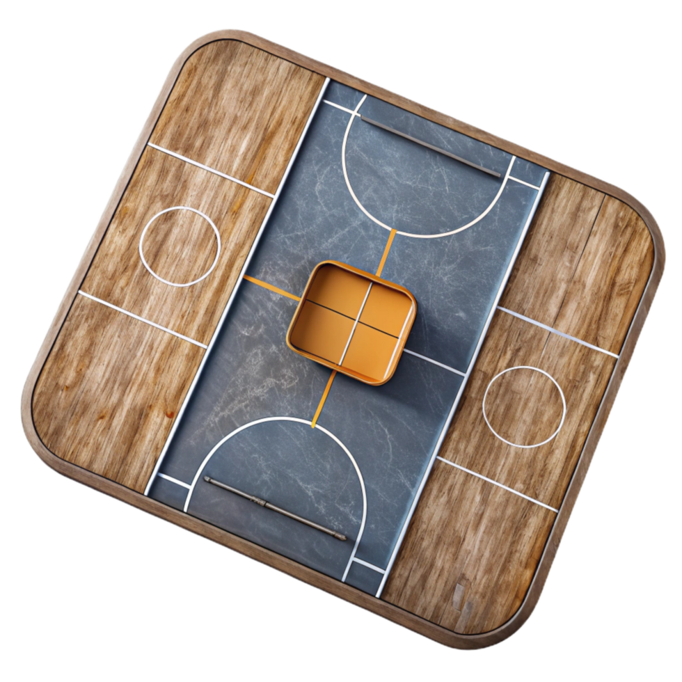 beautiful creative Basketball Court Lines Top View Transparent Background detailed png