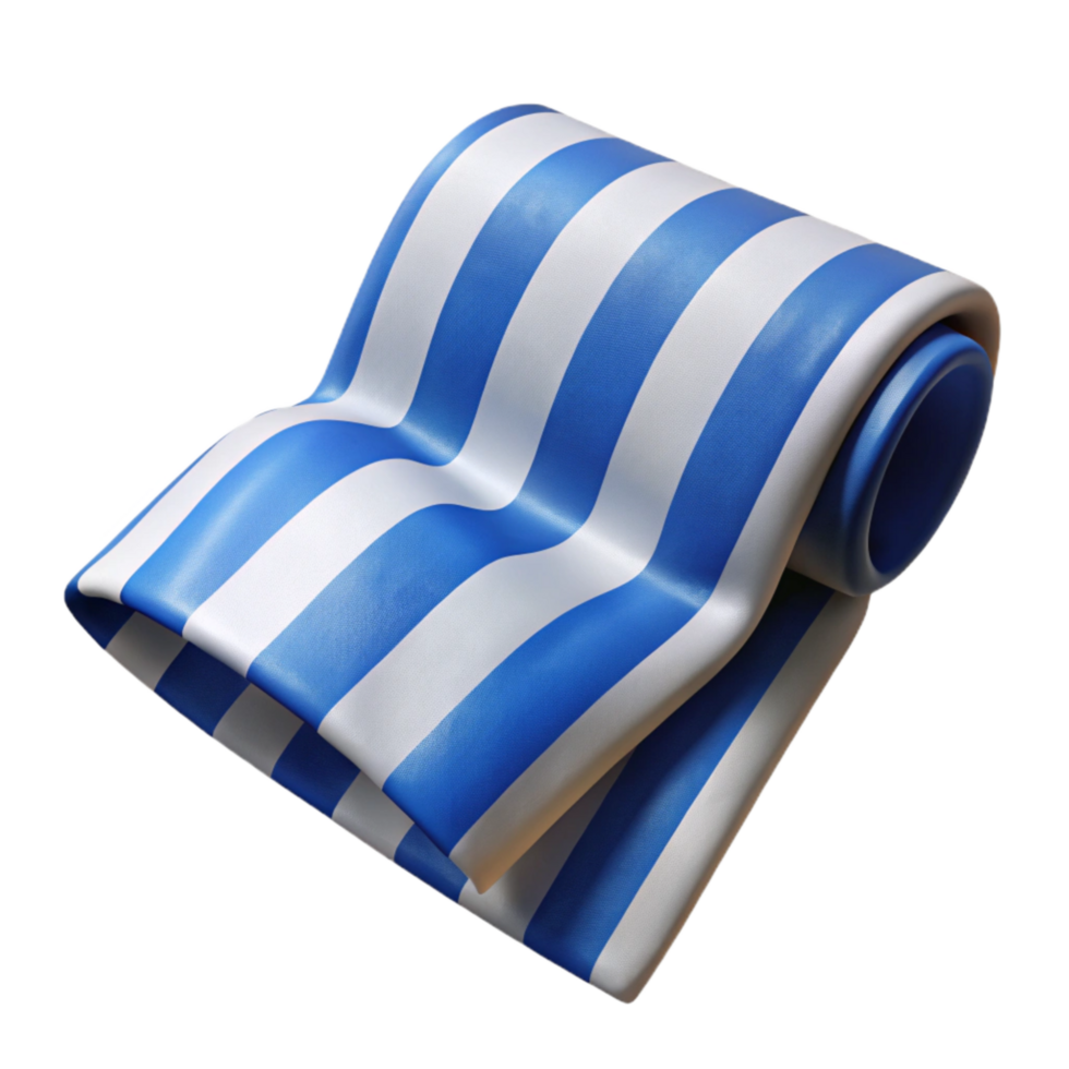 impressive classic Beach Towel Striped Blue and White Transparent Background professional png