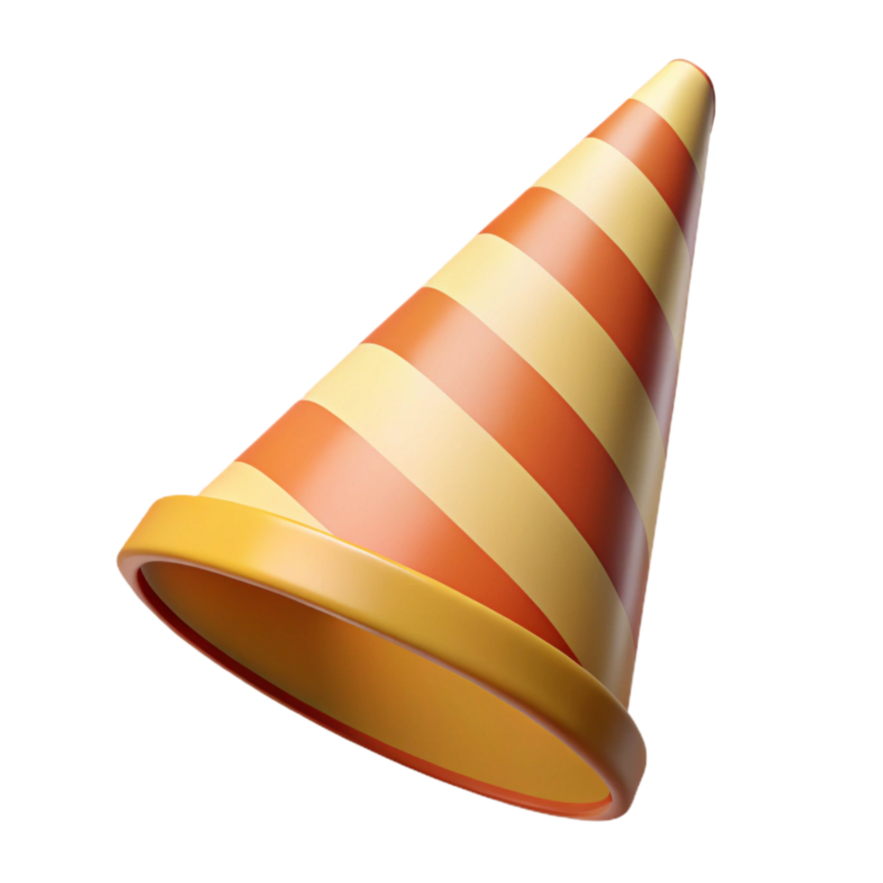 elegant modern Birthday Party Hat Cone Shaped Striped Transparent Background genuine png