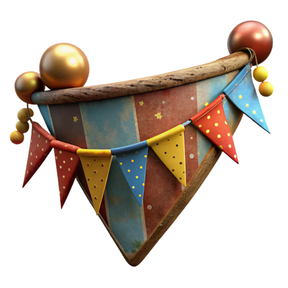 stunning rustic Birthday Banner Happy Birthday Message Colorful Isolated detailed png
