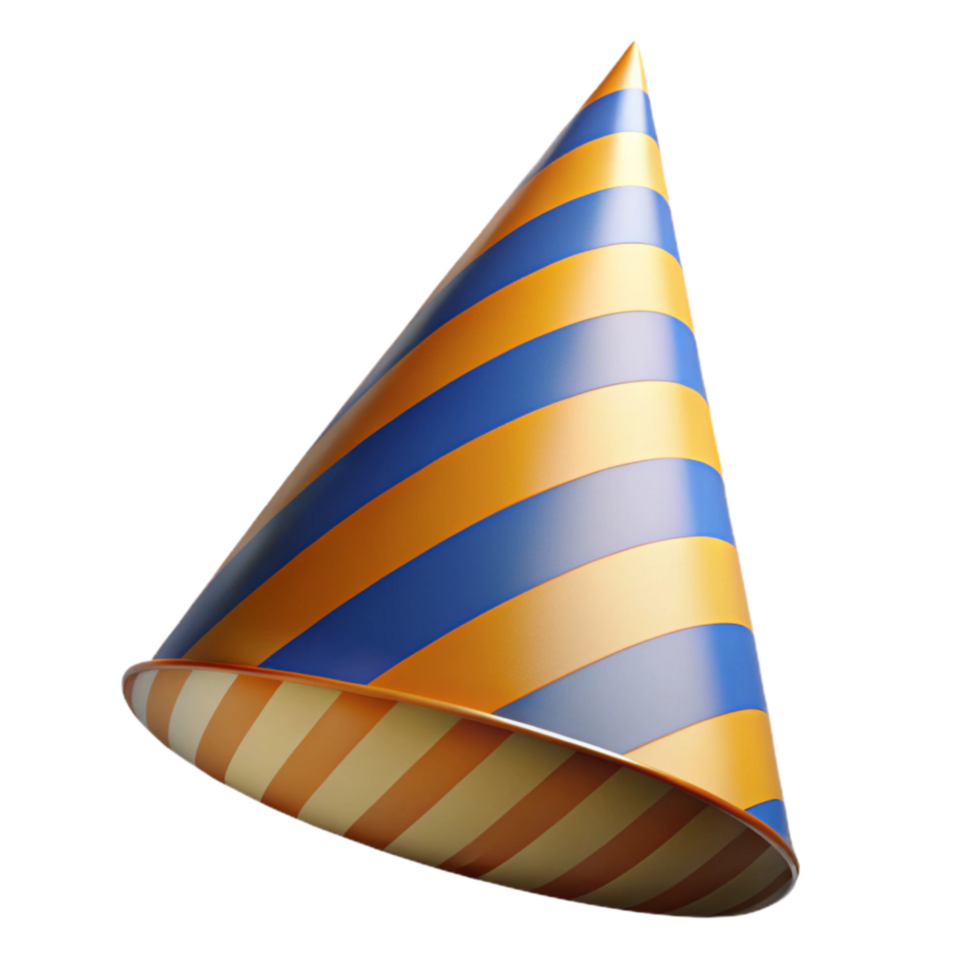 extraordinary abstract Birthday Party Hat Cone Shaped Striped Transparent Background genuine png