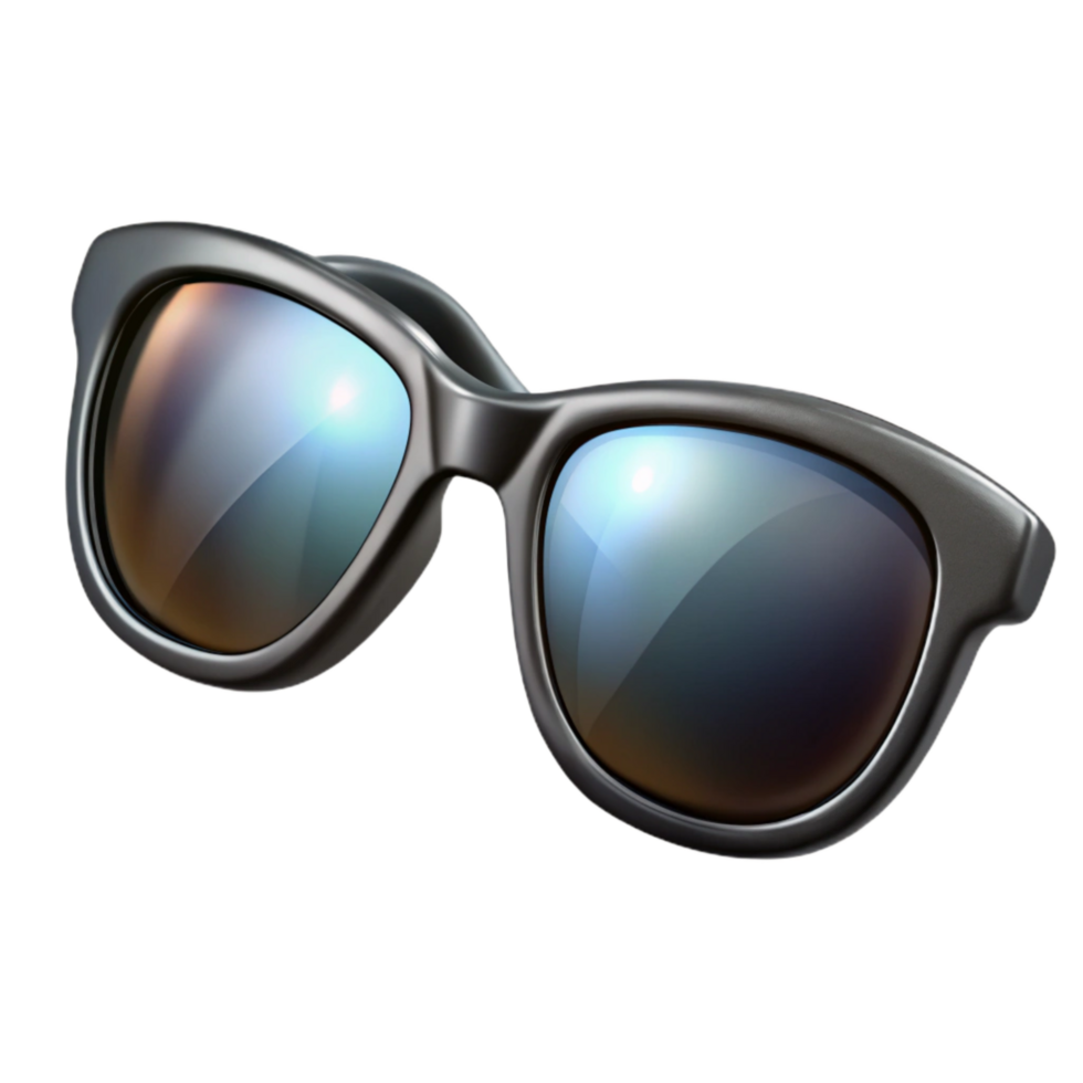 serene minimalist Black Sunglasses with Reflective Lenses Transparent Background authentic png