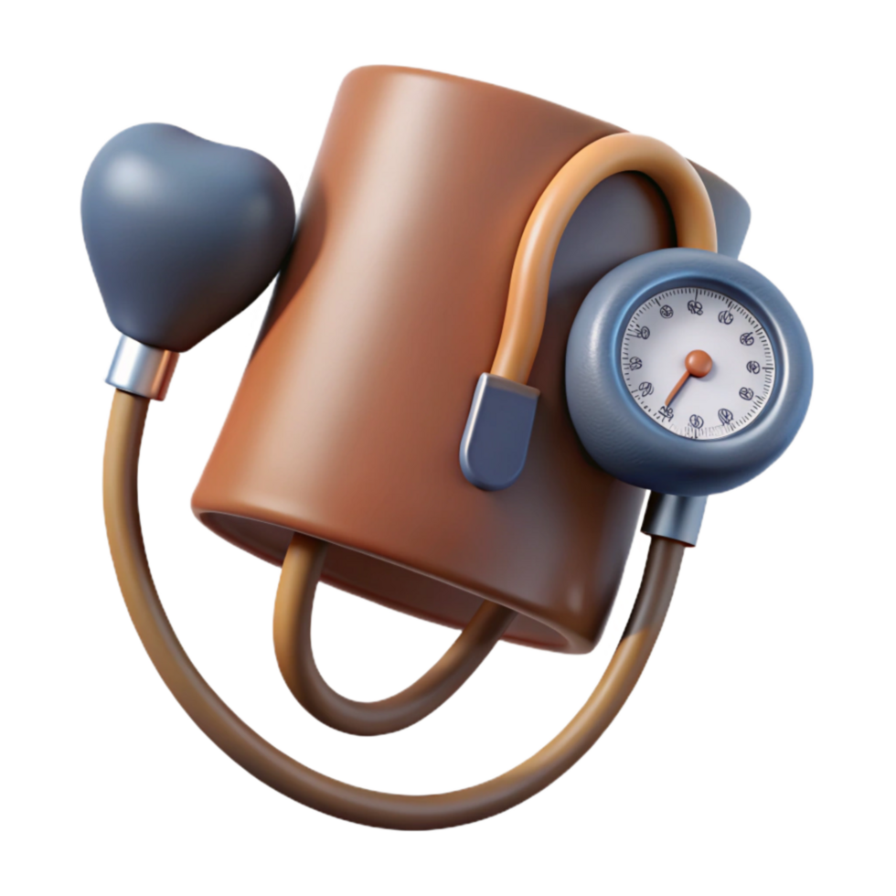 vibrant modern Blood Pressure Cuff with Gauge Isolated Element authentic png