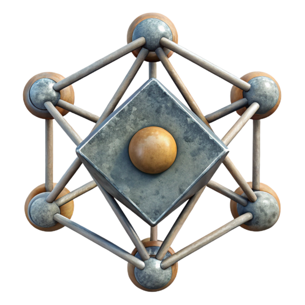 impressive modern Blockchain Network Nodes Connected Cutout with Transparency high resolution png