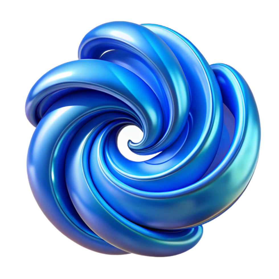 serene rustic Blue Abstract Swirls Cutout on Transparent Background professional png