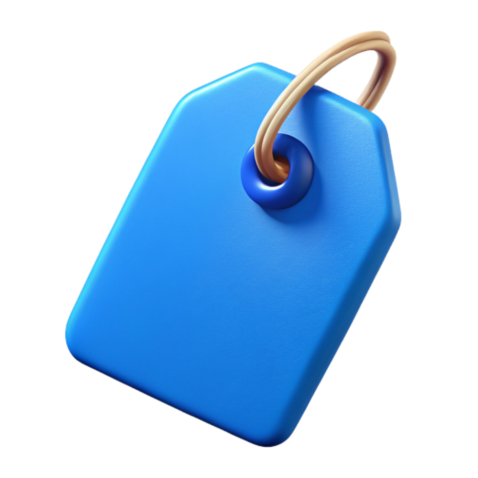 extraordinary minimalist Blue Gift Tag Cutout with String Transparent Background authentic png