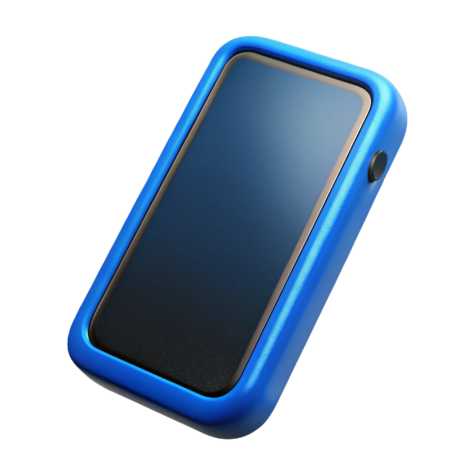 dramatic traditional Blue Smartphone with Black Screen Isolated Element premium png