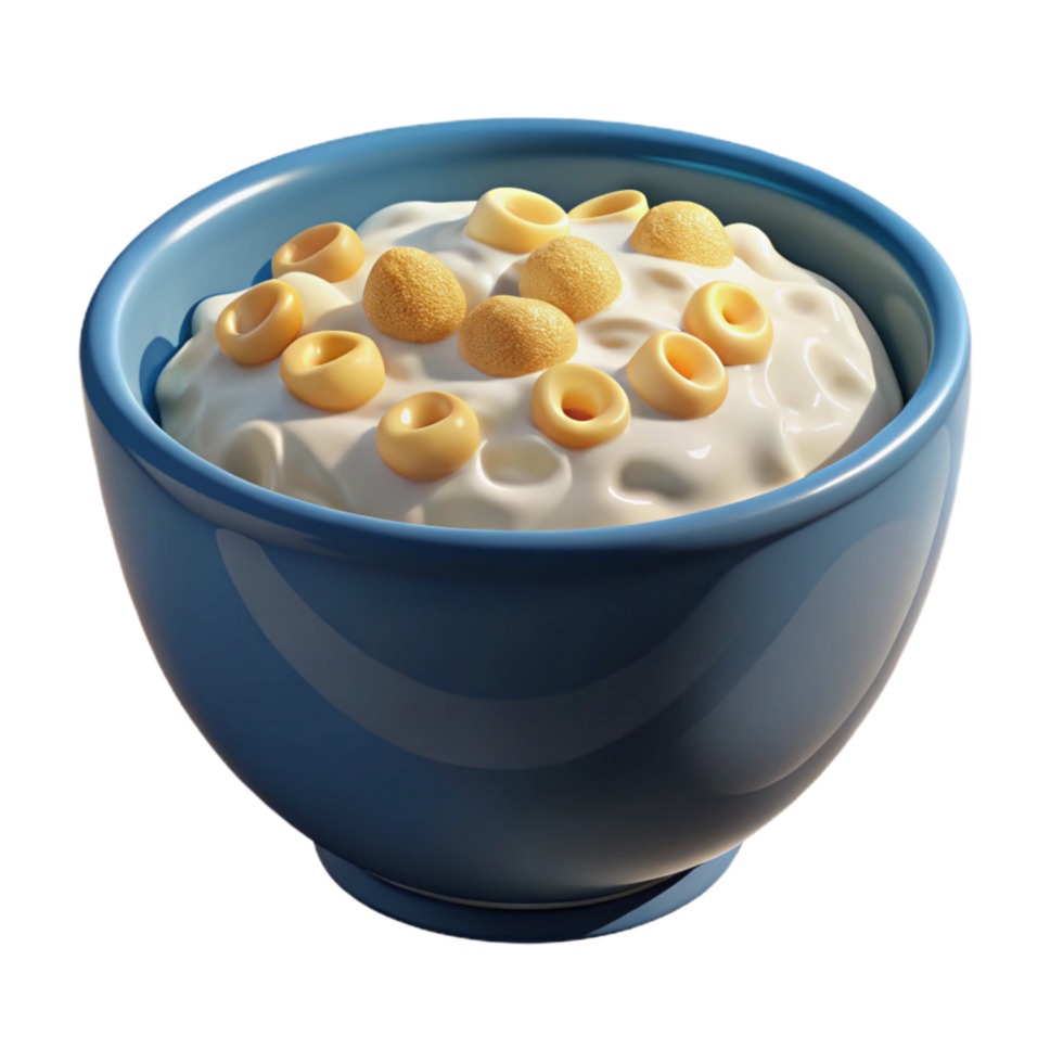 serene minimalist Bowl of Cereal with Milk Isolated on Transparent Background exclusive png