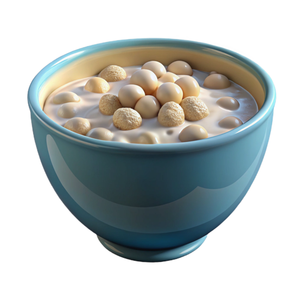 dramatic rustic Bowl of Cereal with Milk Isolated on Transparent Background authentic png