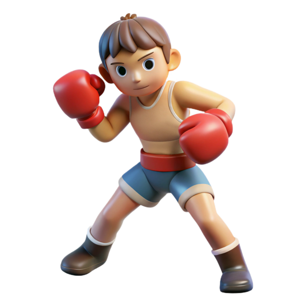 dramatic minimalist Boxer Punching Action Shot Transparent Element premium png