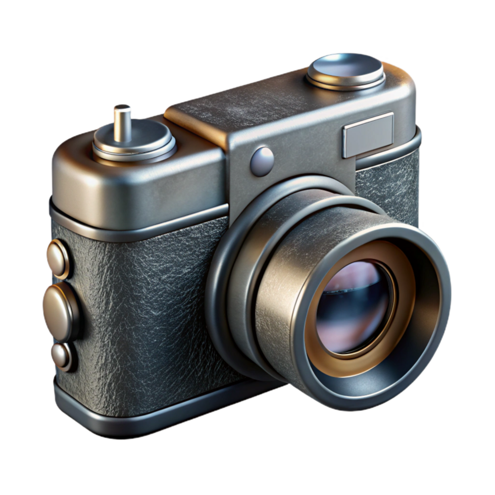 serene rustic Camera with Lens Extended Black and Silver Transparent exclusive png