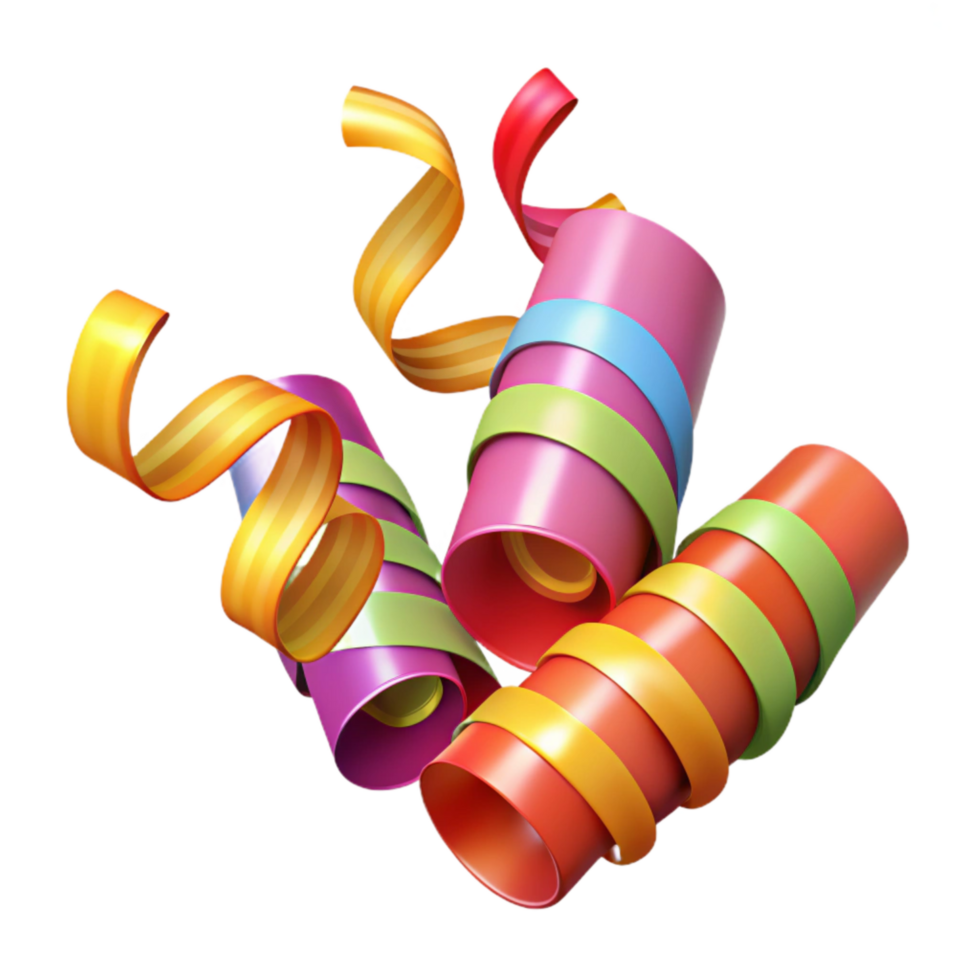 serene artistic Celebration Streamers Curly and Bright Transparent Background exclusive png