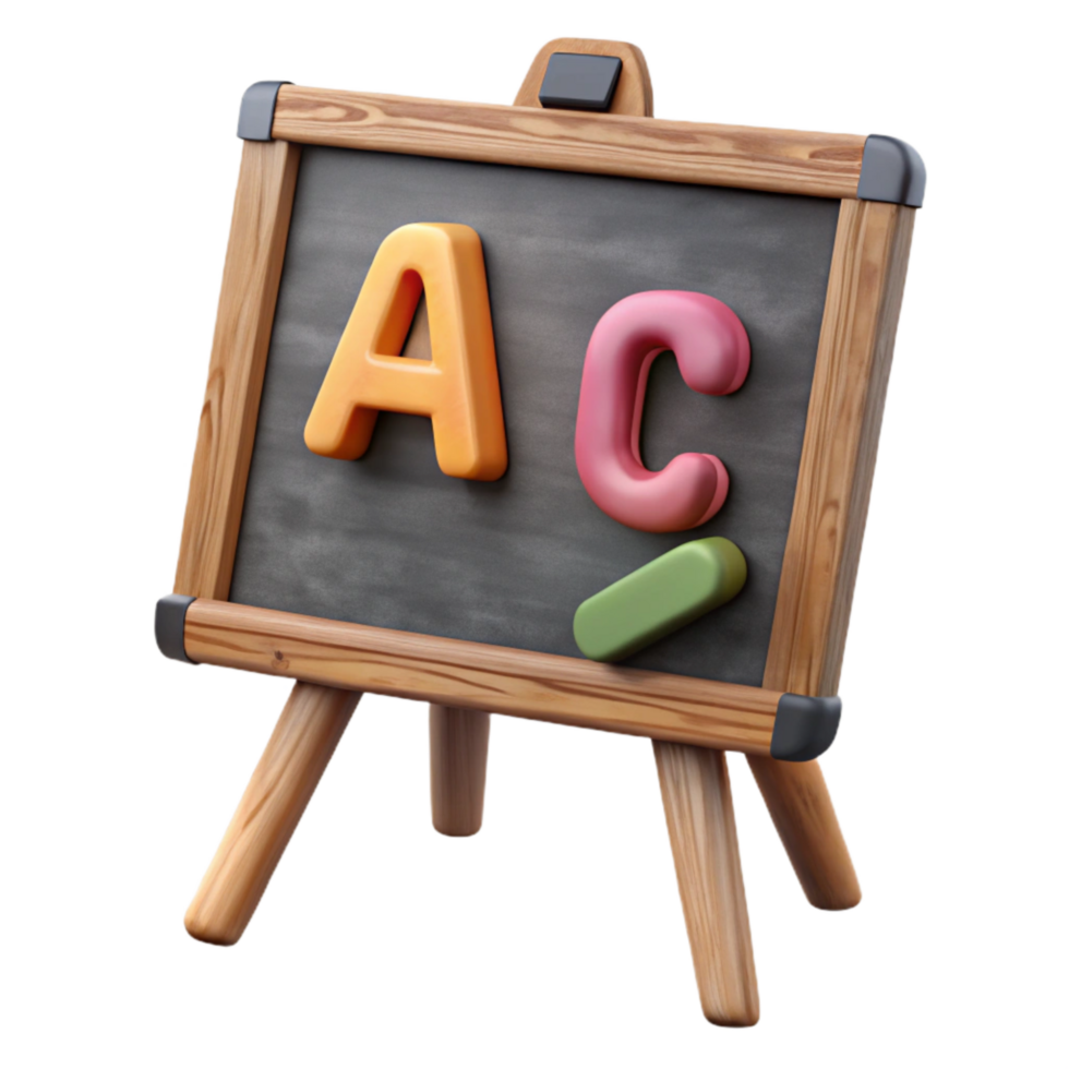 serene vintage Chalkboard with Alphabet Letters Isolated with Realistic Texture authentic png