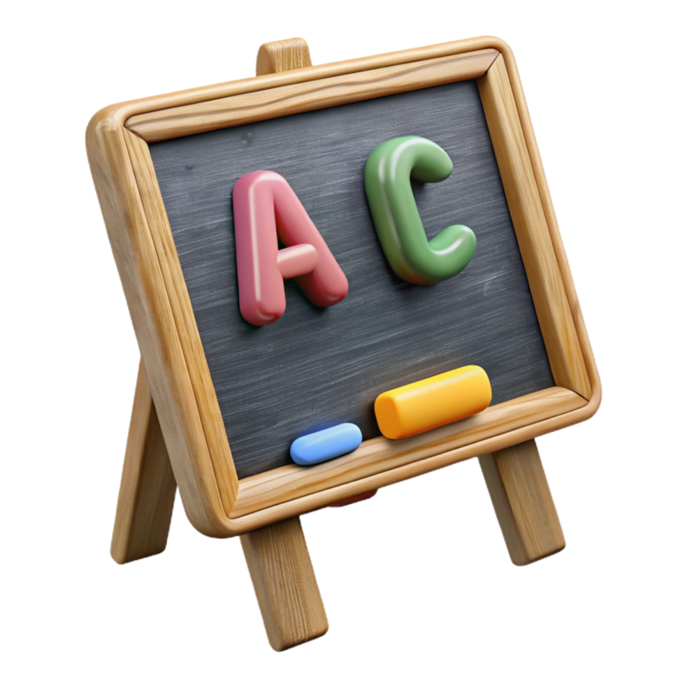 vibrant classic Chalkboard with Alphabet Letters Isolated with Realistic Texture authentic png