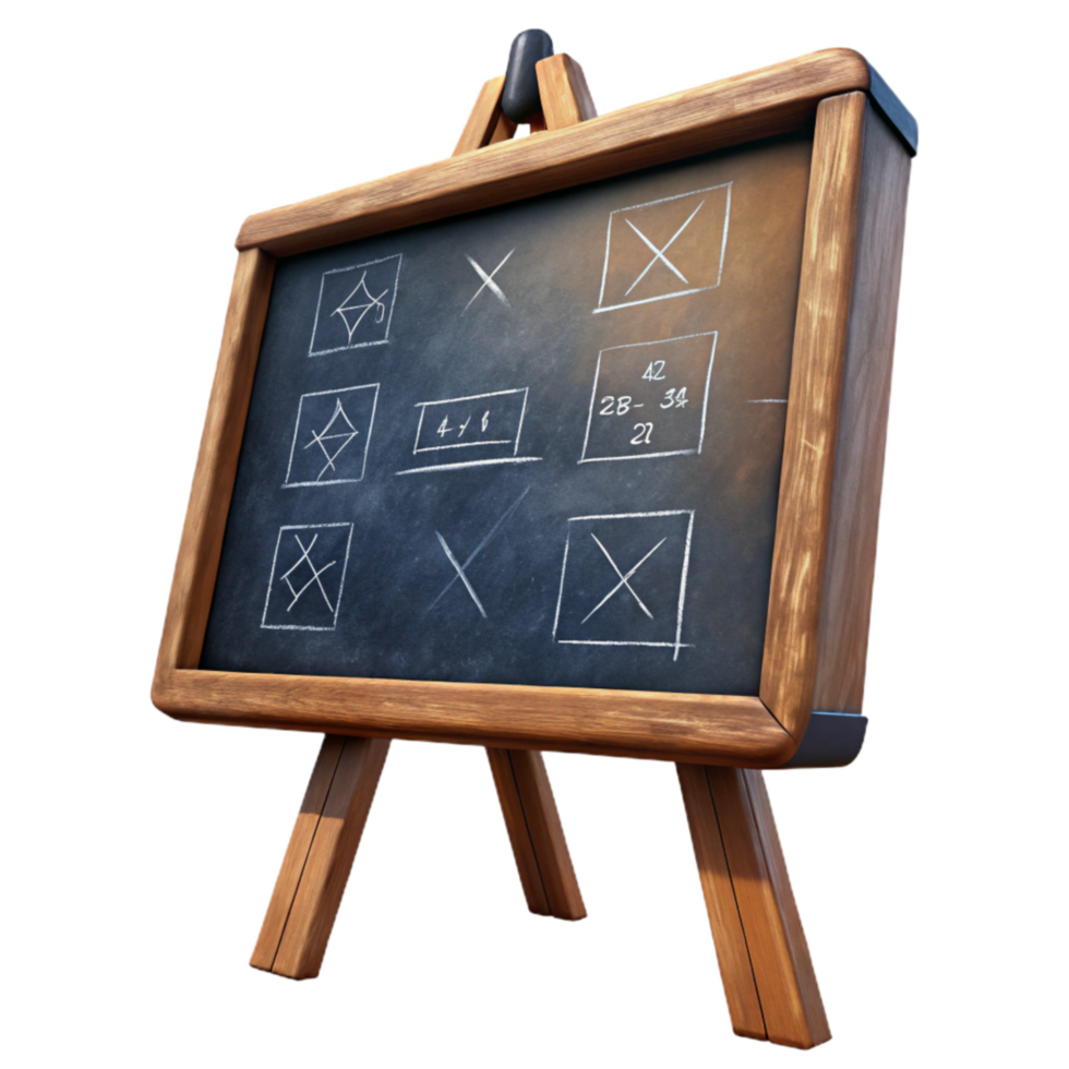 vibrant contemporary Chalkboard with Math Equations Isolated with Realistic Texture 4K png