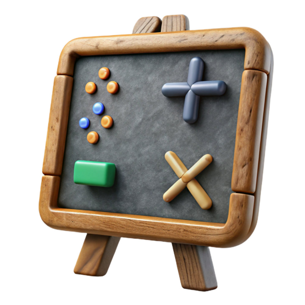 dramatic vintage Chalkboard with Math Symbols Isolated with Rustic Texture premium png