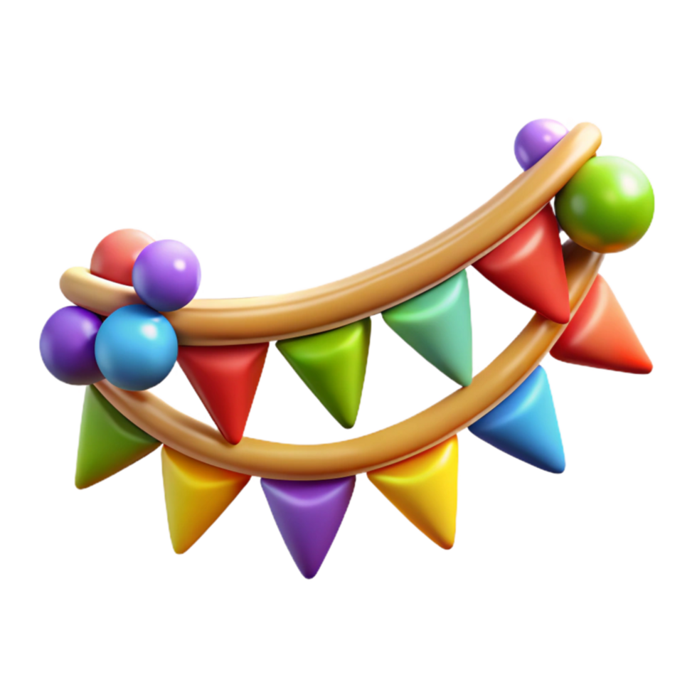 vibrant contemporary Colorful Garland Cutout on Transparent Background high quality png