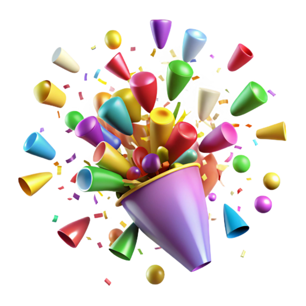 extraordinary vintage Colorful Festive Confetti Explosion Transparent Background genuine png