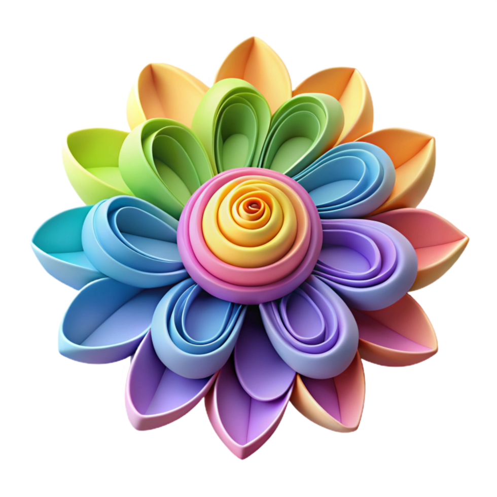 impressive minimalist Colorful Paper Quilling Flower Isolated Element authentic png