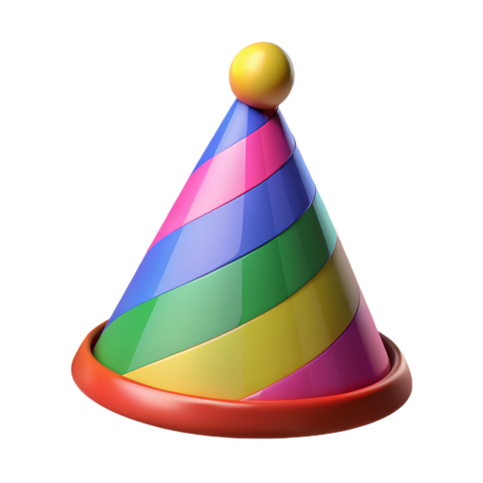 beautiful rustic Colorful Party Hat Cutout on Transparent Background professional png